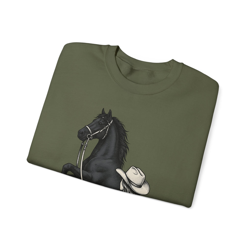 Ranch Horse Sweatshirt Cowgirl Cowboy Gift Women Old School Sweatshirt Ranch Horse Sweatshirt Rodeo Fan Vintage Sweatshirt Cowboy Graphic Line Art Power Bolt