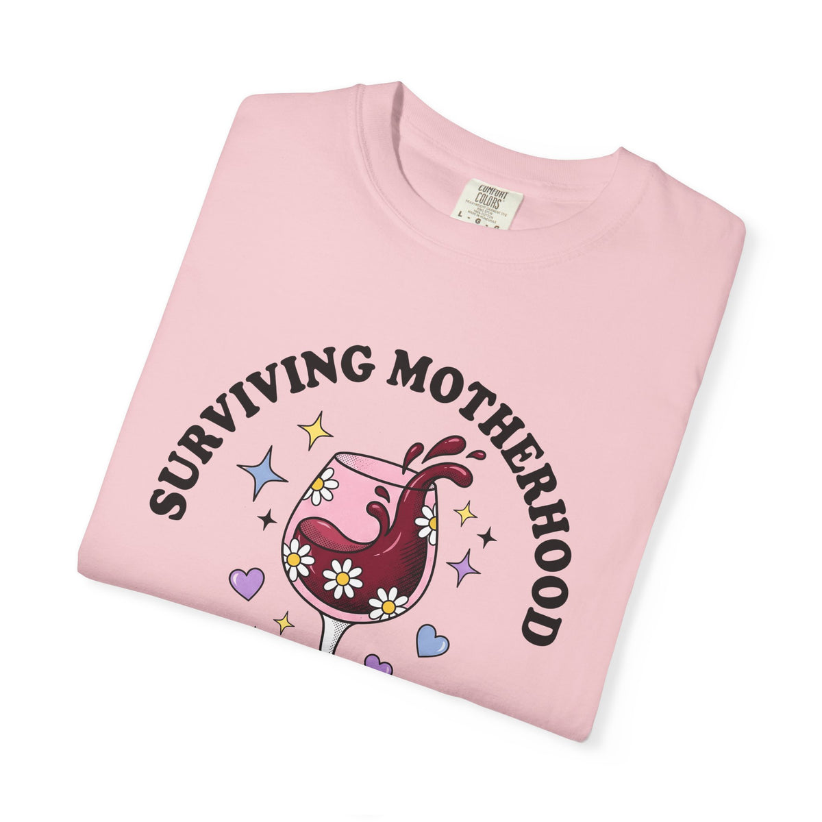 Wine Chalice T-Shirt Mom Drink Gift Women Toon T-Shirt Goblet T-Shirt Mother Fan Wineglass T-Shirt Drinking Graphic Nostalgic Flower Bouquet T-Shirt