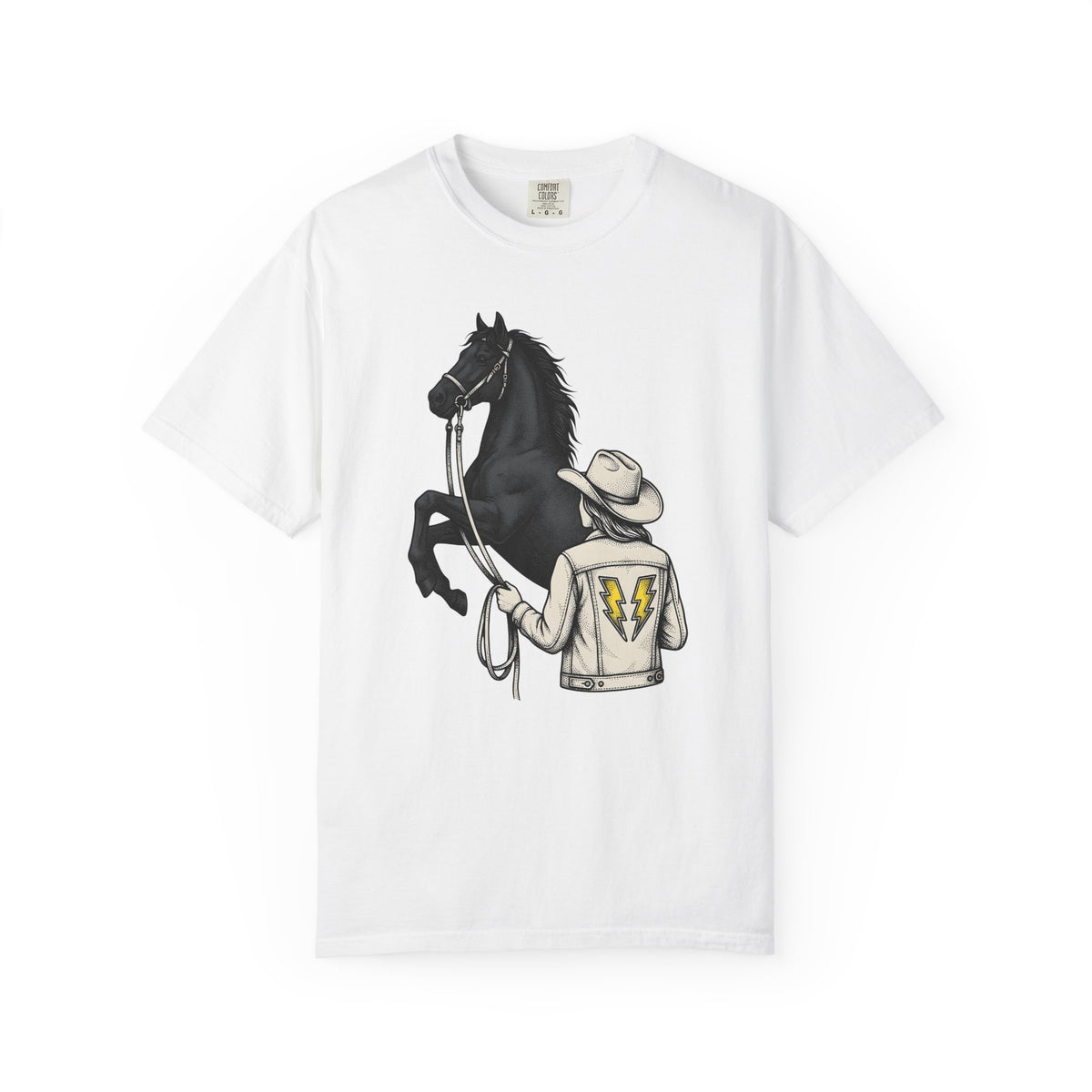 Ranch Horse T-Shirt Cowgirl Cowboy Gift Women Old School T-Shirt Ranch Horse T-Shirt Rodeo Fan Vintage T-Shirt Cowboy Graphic Line Art Power Bolt