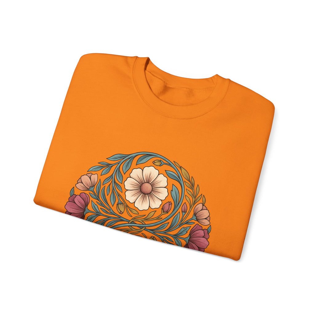 Floral Mandala Sweatshirt St. Valentine's Day Botanical Gift Women Boho Sweatshirt Mandala Sweatshirt Valentine Fan Hippie Sweatshirt Floral Graphic Vintage