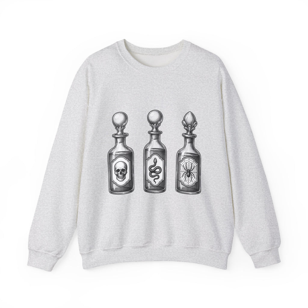 Elixir Jars Sweatshirt Boho Chic Party Gift Women Hand Drawn Sweatshirt Apothecary Jars Sweatshirt Bohemian Fan Illustrated Sweatshirt Rave Graphic Macabre