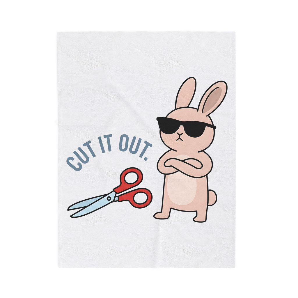 Bunny Sunglasses Blanket Teacher Humor Gift Women Cartoon Blanket Rabbit Shades Blanket Educator Enthusiast Comic Blanket Funny Graphic Minimalist