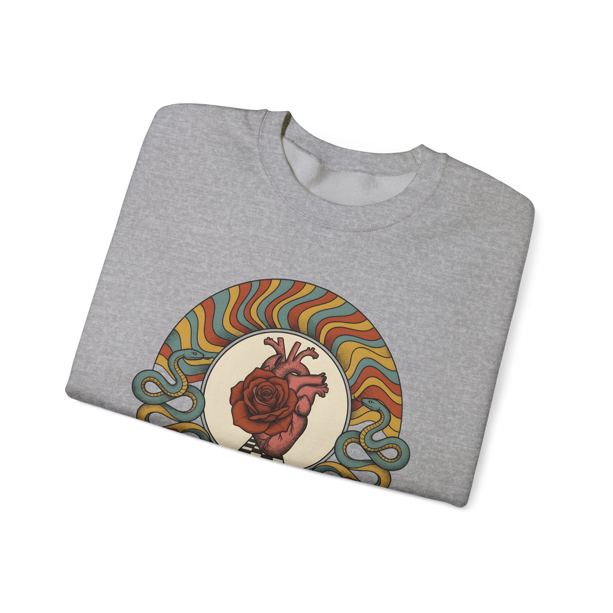 Anatomical Heart Rose Sweatshirt Boho Chic Spiritual Gift Women Psychedelic Sweatshirt Heart Rose Sweatshirt Boho Fan Trippy Sweatshirt Mystical Graphic Retro
