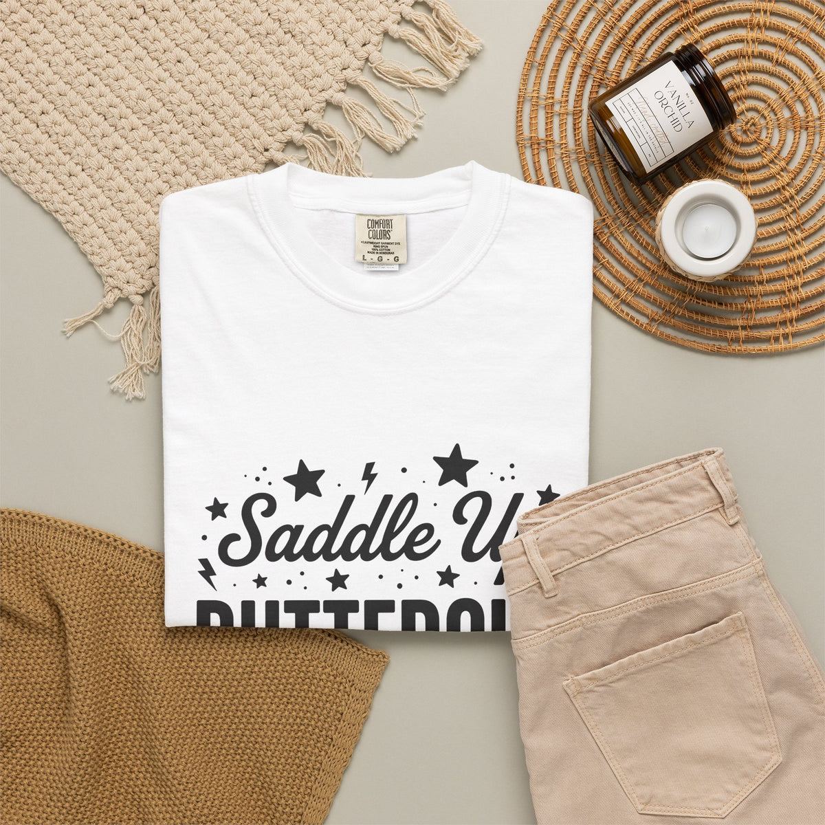 Cowboy Motto T-Shirt Cowgirl Barnyard Gift Women Thick T-Shirt Proverb T-Shirt Cowgirl Fan Rustic T-Shirt Farm Graphic Nostalgic Star Symbols
