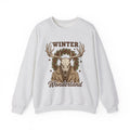 Antler Skull Sweatshirt Christmas Frost Gift Women Throwback Sweatshirt Deer Skull Sweatshirt Xmas Fan Holiday Sweatshirt Frosty Graphic Cartoon Pine Wreath