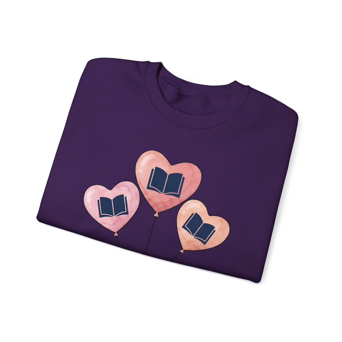 Love Balloon Sweatshirt Cute Books Gift Women Paint Sweatshirt Balloon Sweatshirt Adorable Fan Artistic Sweatshirt Literary Graphic Sketch Novel Sweatshirt