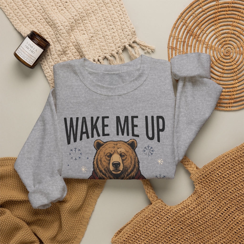 Bear Knitwear Sweatshirt Christmas Cold Gift Women Cabin Sweatshirt Teddy Sweatshirt Xmas Fan Rustic Sweatshirt Frosty Graphic Outline Winter Snow Sweatshirt