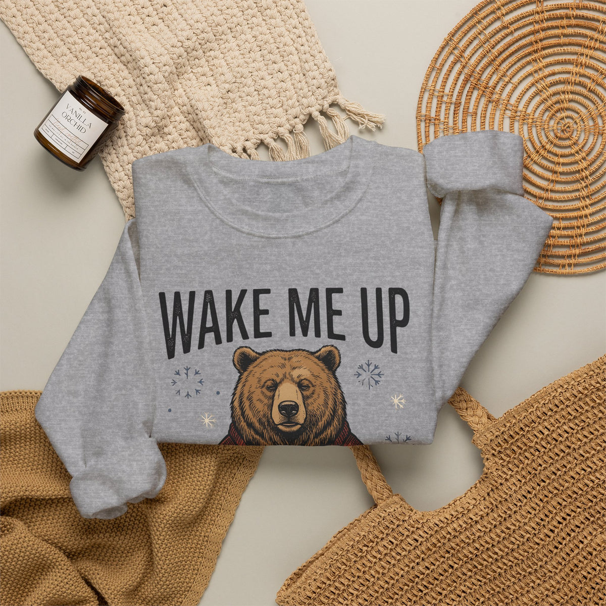 Bear Knitwear Sweatshirt Christmas Cold Gift Women Cabin Sweatshirt Teddy Sweatshirt Xmas Fan Rustic Sweatshirt Frosty Graphic Outline Winter Snow Sweatshirt