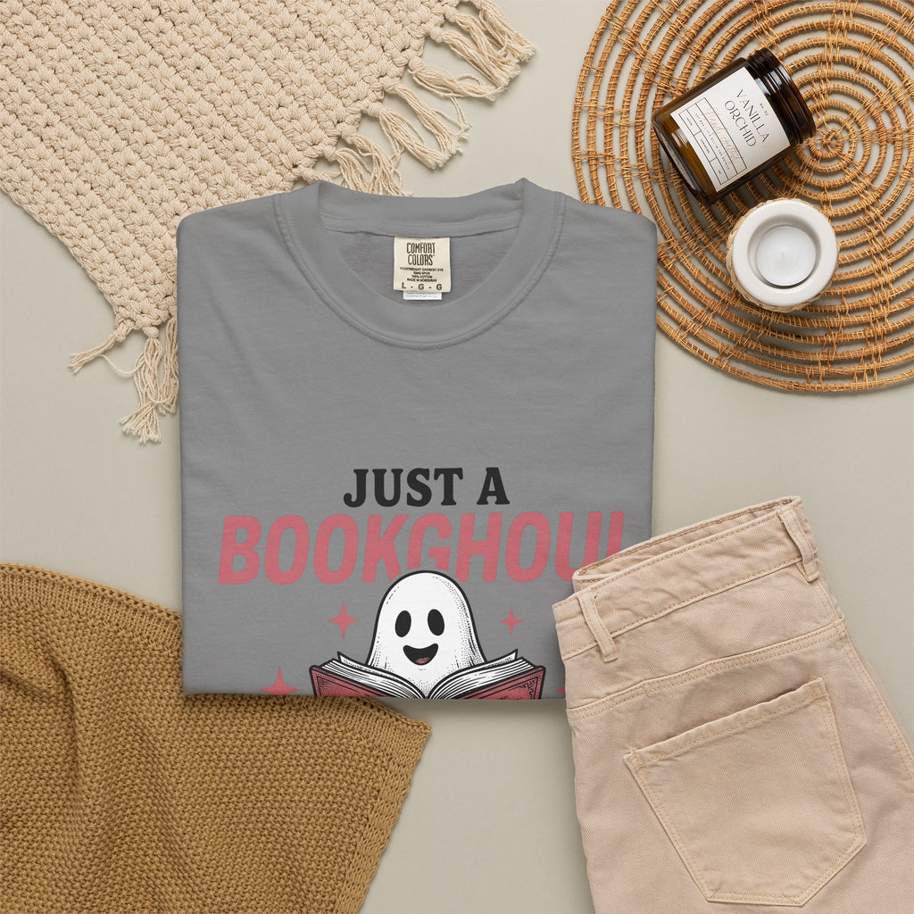 Phantom Reading Book T-Shirt Halloween Reader Gift Women Illustration T-Shirt Bookworm T-Shirt Spooky Fan Ghostly T-Shirt Book Graphic Sketch