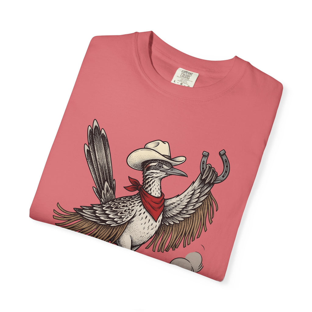 Cowboy Bird T-Shirt Cowgirl Country Gift Women Hand Drawn T-Shirt Rodeo T-Shirt Cowgirl Fan Illustrated T-Shirt Rural Graphic Cartoon Horseshoe