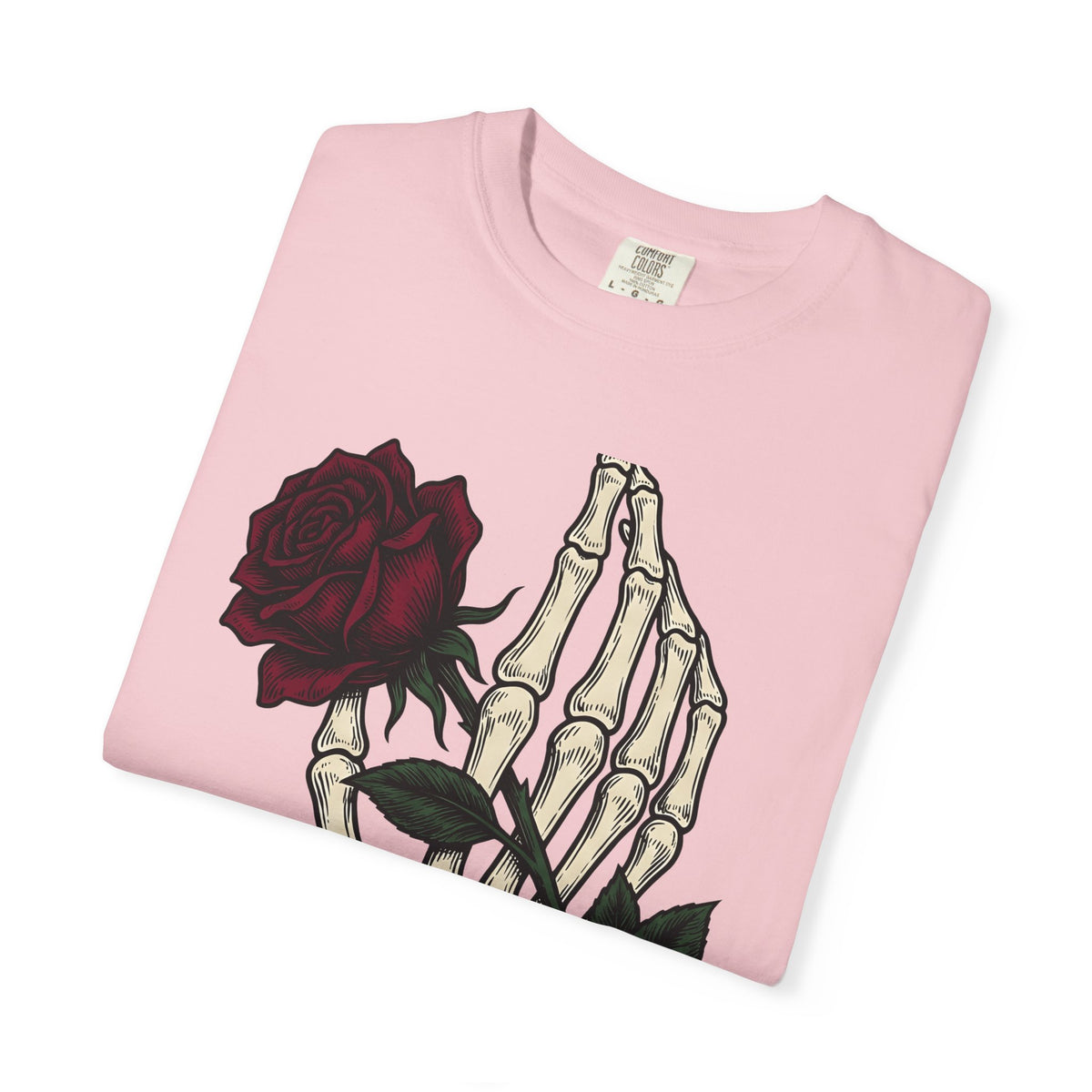 Skeleton Hand T-Shirt Halloween Gothic Gift Women Tattoo T-Shirt Bony Finger T-Shirt Horror Fan Ink T-Shirt Dark Graphic Vintage Rose T-Shirt