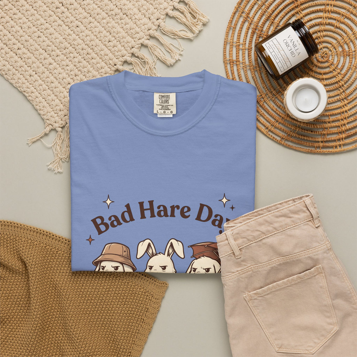 Moody Rabbits T-Shirt Funny Pets Gift Women Animation T-Shirt Bunny T-Shirt Humor Fan Cartoon T-Shirt Animal Graphic Classic Rainshade T-Shirt