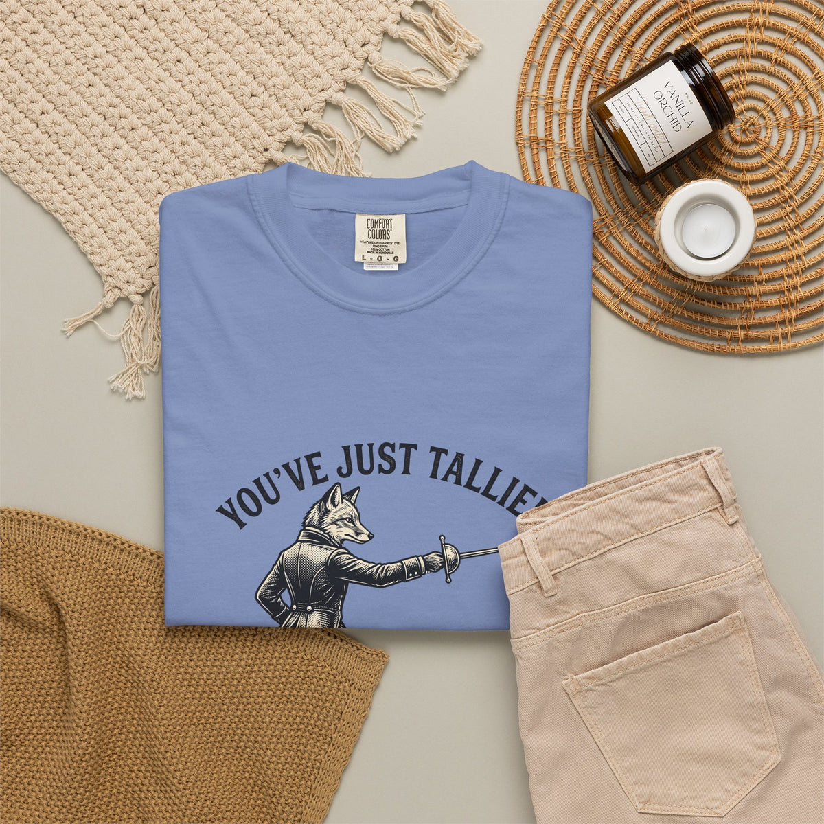 Fox Fencer T-Shirt Funny Animal Gift Women Vintage T-Shirt Foxer T-Shirt Humor Fan Retro T-Shirt Creature Graphic Hand Drawn Sword T-Shirt