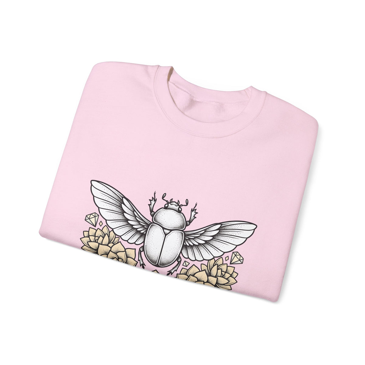 Scarab Bug Sweatshirt Boho Chic Wildlife Gift Women Sketch Sweatshirt Beetle Sweatshirt Hippie Fan Hand Drawn Sweatshirt Wildlife Graphic Modern Cactus Flowers