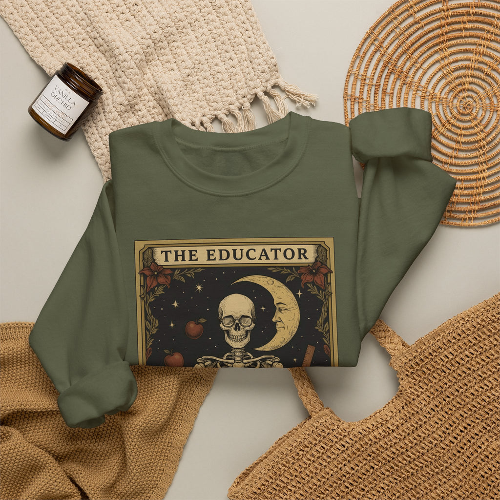 Skull Instructor Sweatshirt Teacher Dark Gift Women Retro Sweatshirt Skeleton Sweatshirt Educator Enthusiast Vintage Sweatshirt Gothic