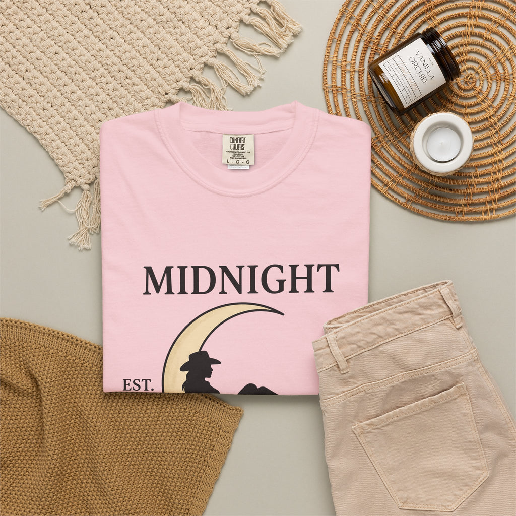 Cowgirl Moon Cowgirl Ranch Gift Cartoon Moonlight Cowgirl Fan Toon Farm Sketch Riding Boots T-Shirt
