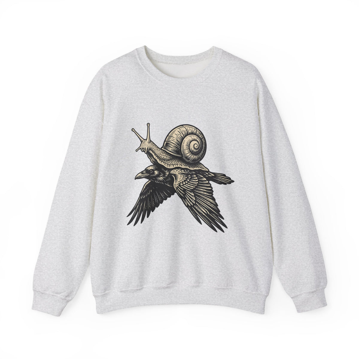 Slug Raven Sweatshirt Funny Wildlife Gift Women Classic Sweatshirt Raven Sweatshirt Humor Fan Vintage Sweatshirt Animal Graphic Doodle Wings Sweatshirt