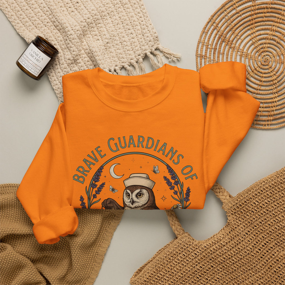 Nursing Owl Sweatshirt Nurses Gratitude Gift Women Retro Sweatshirt Owl Sweatshirt Nurse Enthusiast Vintage Sweatshirt Appreciation Graphic Sketch Torch Sweatshirt