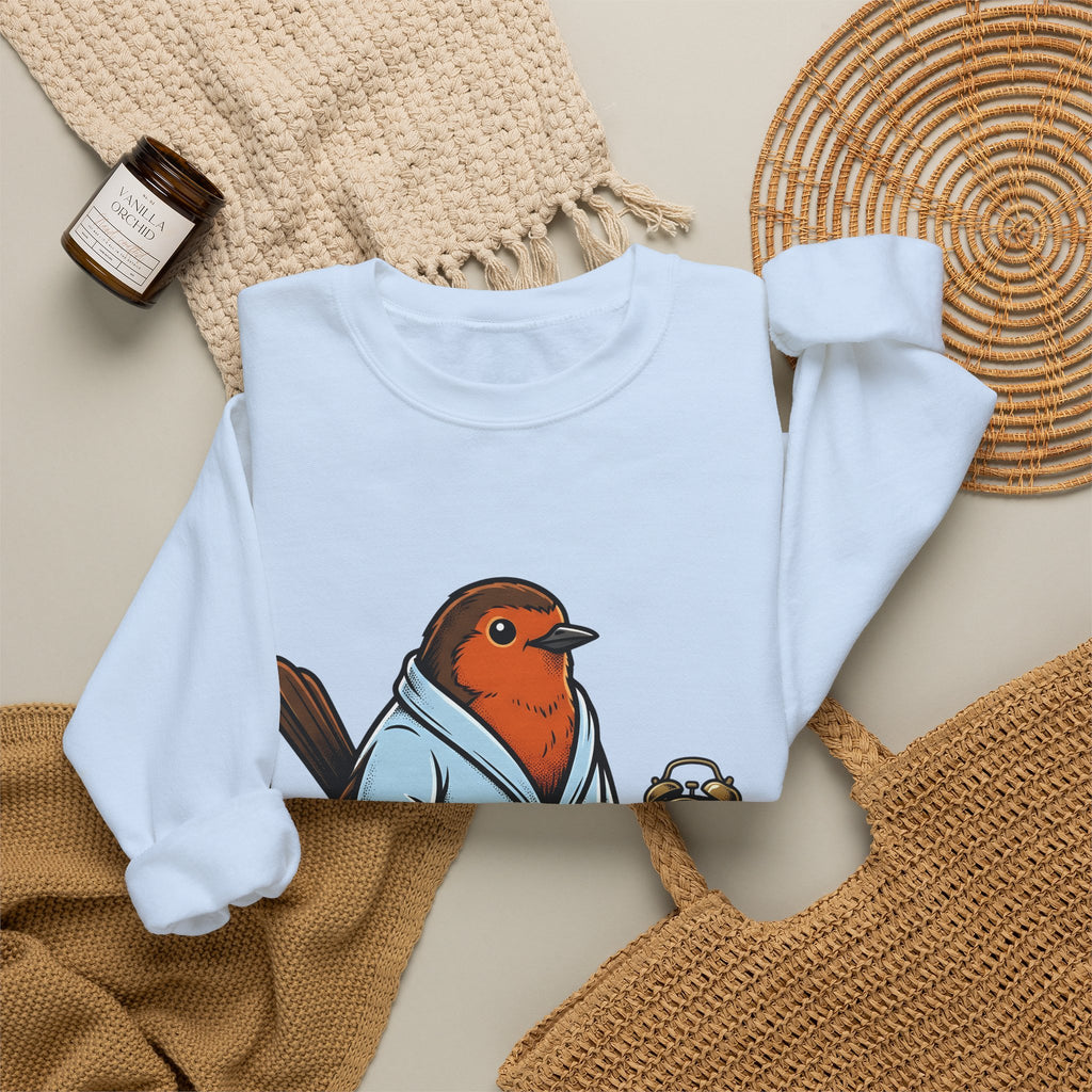 Avian Robe Sweatshirt Funny Creature Gift Women Animated Sweatshirt Bird Sweatshirt Humor Fan Cartoon Sweatshirt Beast Graphic Old School Alarm Sweatshirt