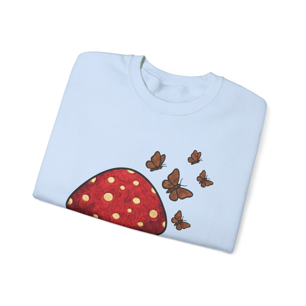 Shroom Sweatshirt Boho Chic Environment Gift Women Applique Sweatshirt Mushroom Sweatshirt Hippie Fan Embroidered Sweatshirt Eco Graphic Old-Fashioned
