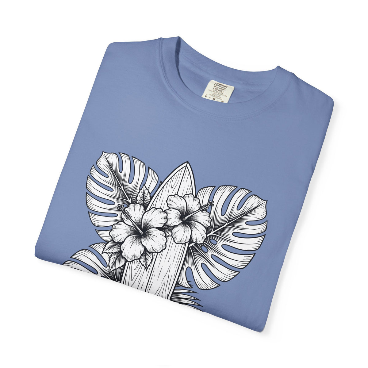 Surfboard Petals T-Shirt Surfing Shore Gift Women Drawing T-Shirt Surfboards T-Shirt Surfer Fan Illustration Graphic Nature Flower T-Shirt