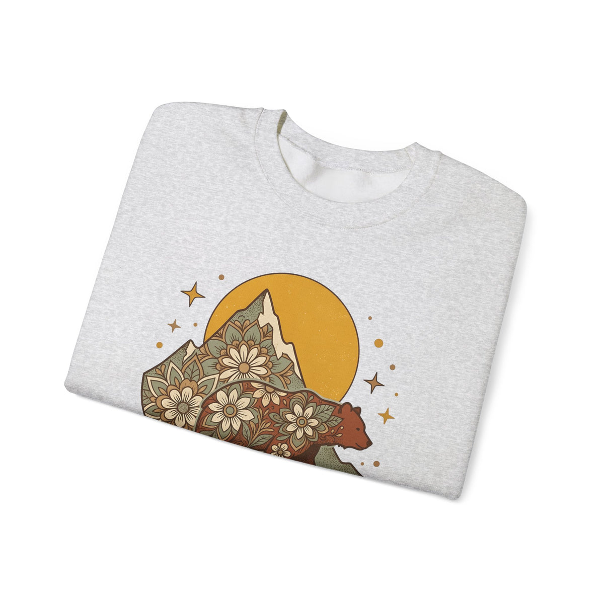 Flower Bear Sweatshirt Boho Chic Outdoors Gift Women Hippie Sweatshirt Teddy Bear Sweatshirt Bohemian Fan Psychedelic Sweatshirt Nature Graphic Retro Hill