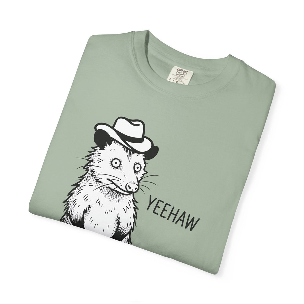 Possum Western Hat T-Shirt Cowgirl Pet Gift Women Line Art T-Shirt Opossum T-Shirt Cowboy Fan Animal Illustration Graphic Hand Drawn Western Hat