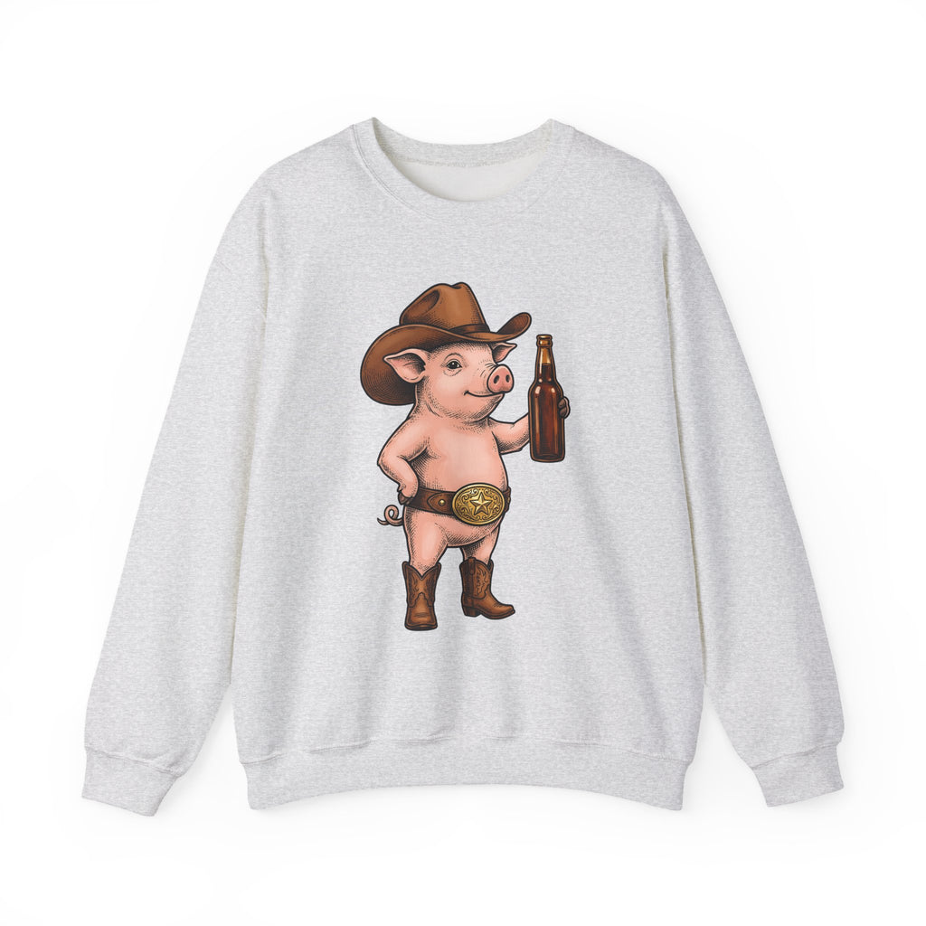 Western Pig Cowgirl Country Gift Cartoon Swine Rodeo Fan Rustic Old School Sweatshirt
