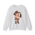 Western Pig Cowgirl Country Gift Cartoon Swine Rodeo Fan Rustic Old School Sweatshirt