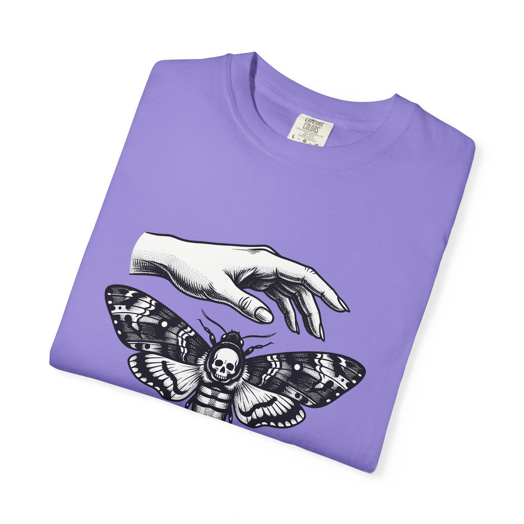Skeleton Moth T-Shirt Boho Chic Dark Fashion Gift Women Traditional Tattoo T-Shirt Moth T-Shirt Bohemian Fan Sailor T-Shirt Gothic Graphic Antique
