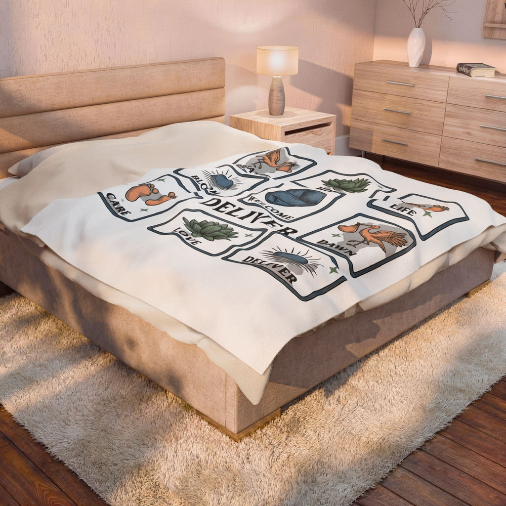 Wading Bird Baby Blanket Nurses Maternity Gift Women Classic Blanket Heron Blanket Nurse Enthusiast Vintage Blanket Pregnancy Graphic Cartoon