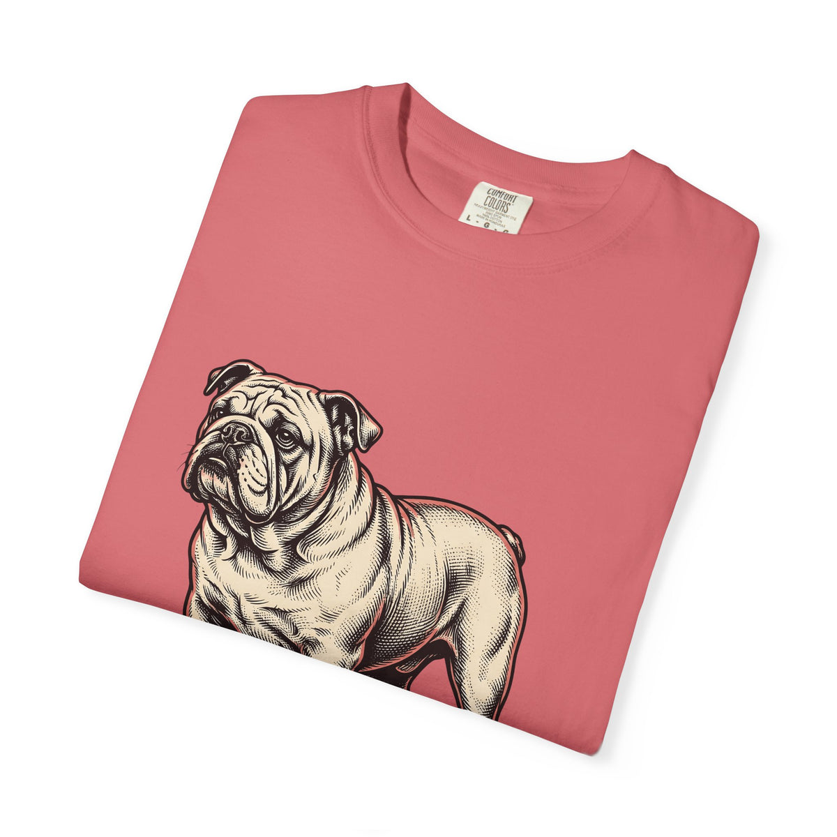 Bulldog Dog T-Shirt Dog Pets Gift Women Vintage T-Shirt Bulldog T-Shirt Dog Fan Bulldog T-Shirt Animal Graphic Hand Drawn Grass T-Shirt