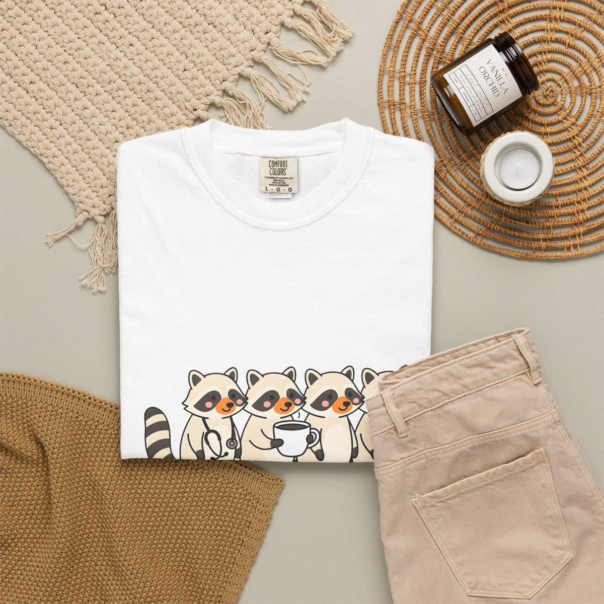 Raccoon Family T-Shirt Nurses Creatures Gift Women Lovable T-Shirt Trash Panda T-Shirt Nurse Enthusiast Cute T-Shirt Wildlife Graphic Animated