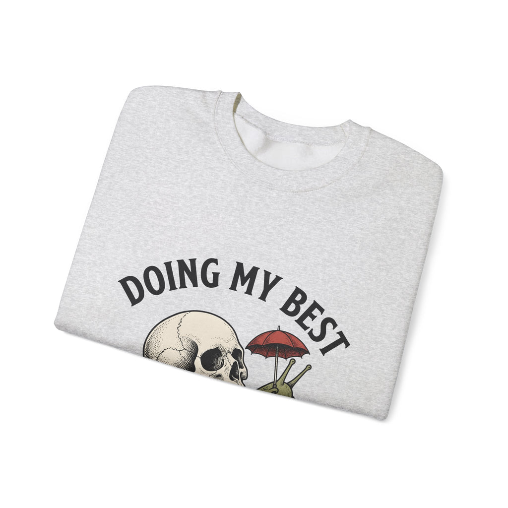 Snail Skeleton Funny Gothic Gift Retro Snail Humor Fan Vintage Dark Sketch Parasol Sweatshirt