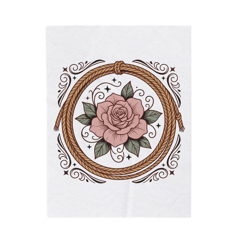 Bloom Rope Blanket Cowgirl Garden Gift Women Indie Blanket Braided Rope Blanket Rodeo Fan Handmade Blanket Floral Graphic Classic Twinkles Blanket