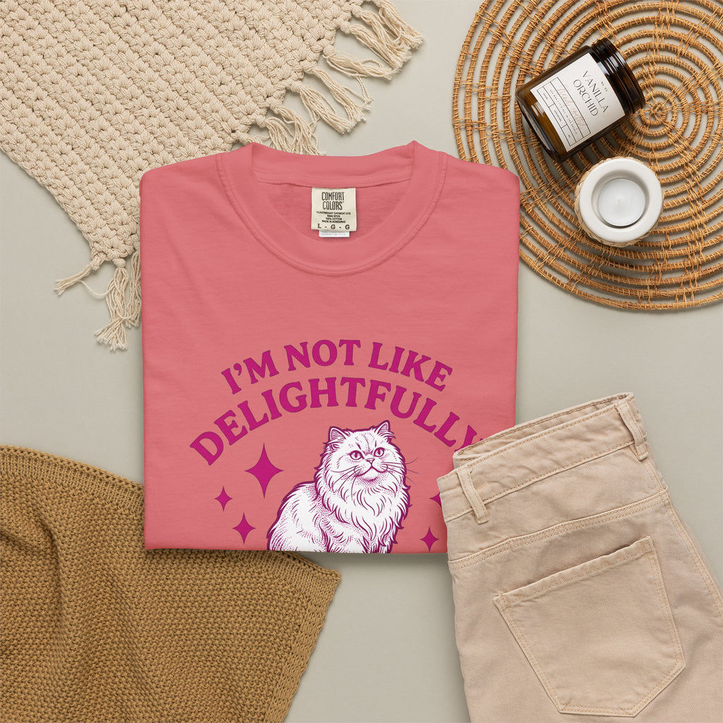 Furry Cat T-Shirt Funny Animal Gift Women Classic T-Shirt Kitten T-Shirt Humor Fan Cartoon T-Shirt Creature Graphic Doodle Throw T-Shirt T-Shirt