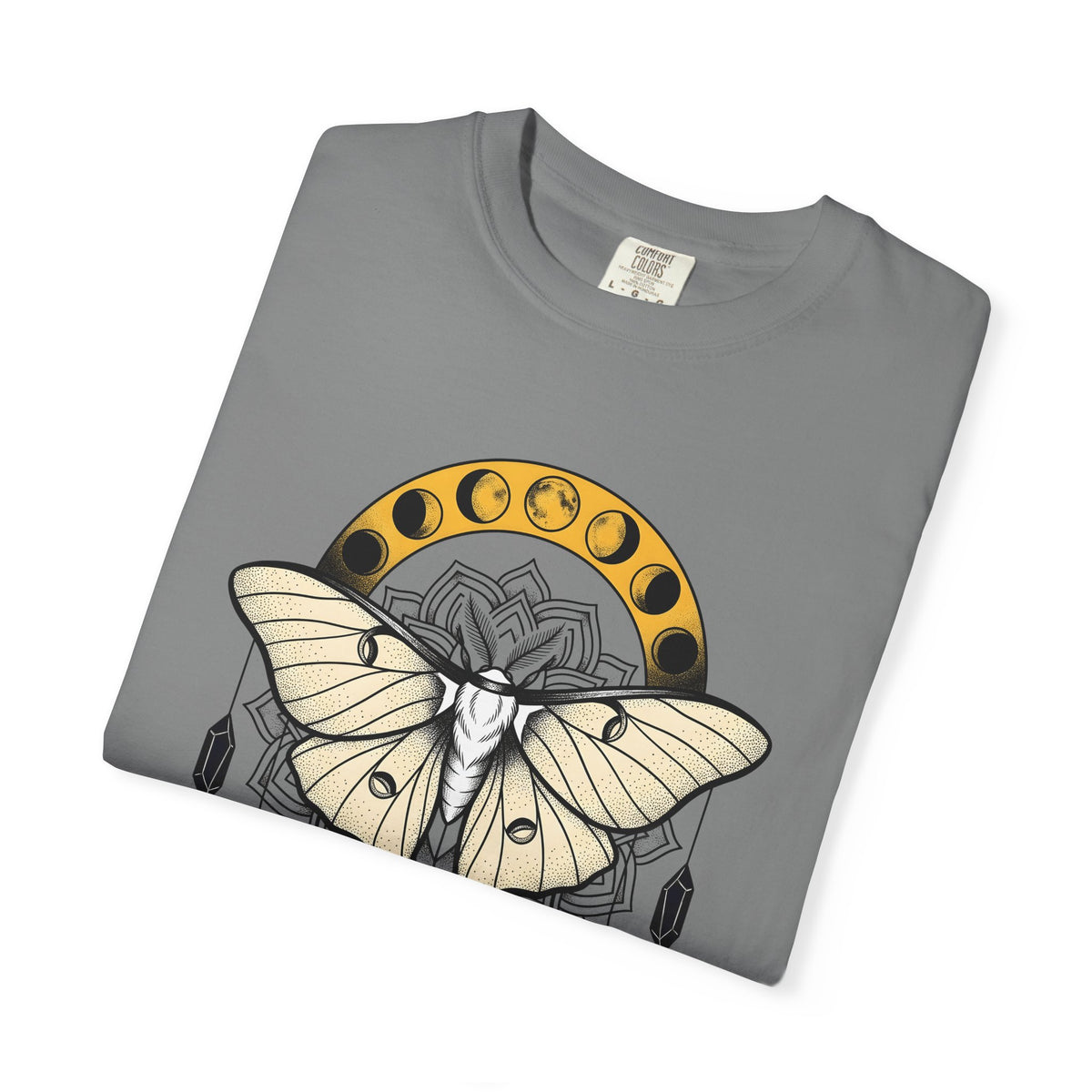 Luna Moth T-Shirt Boho Chic Mystical Gift Women Mandala T-Shirt Moon Moth T-Shirt Hippie Fan Sacred T-Shirt Spiritual Graphic Line Art Moon Phases