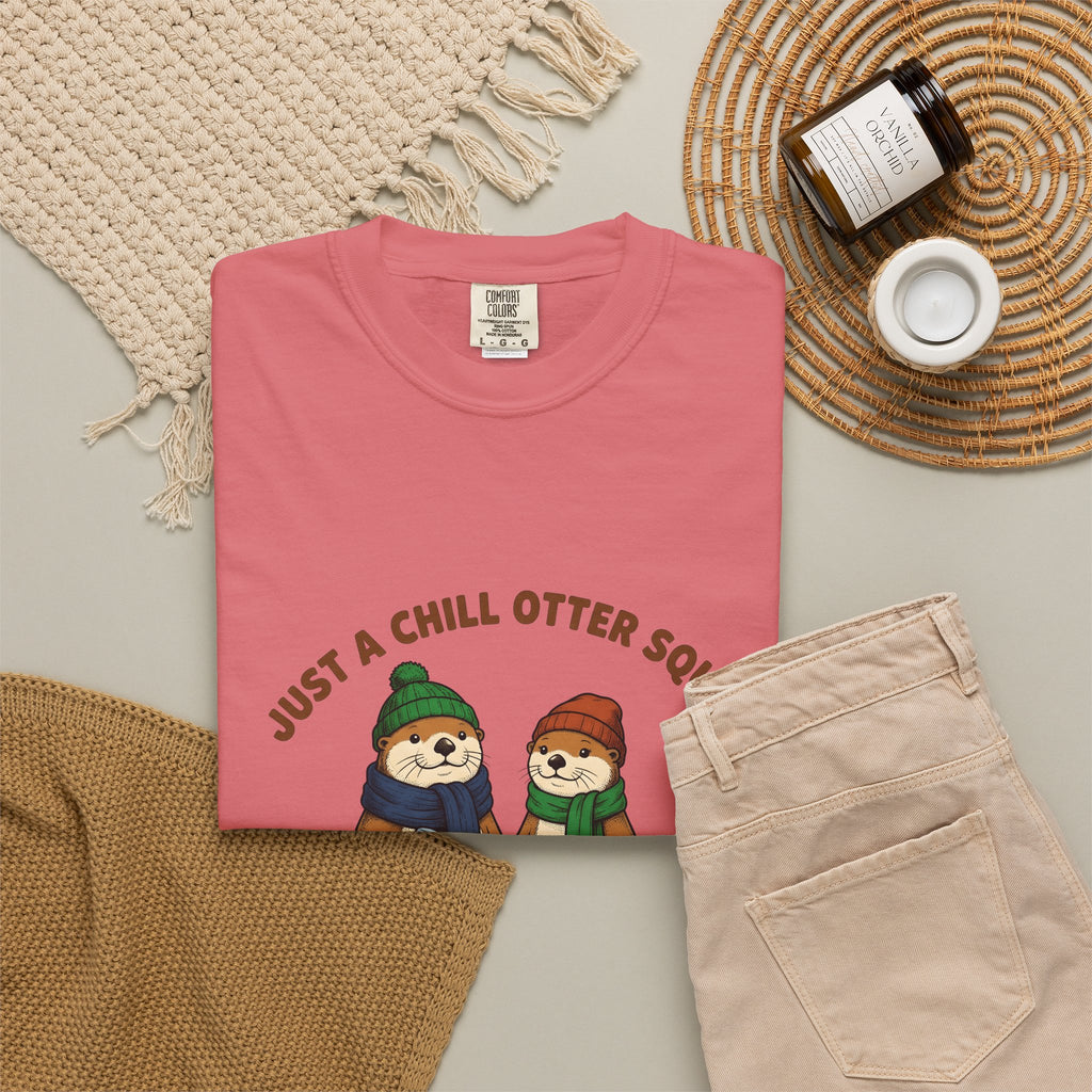 Otter Group T-Shirt Funny Wildlife Gift Women Comic T-Shirt Otters T-Shirt Humor Fan Cartoon T-Shirt Animal Graphic Sketch Beanies T-Shirt