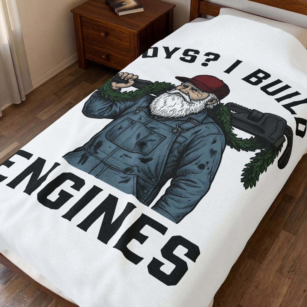 Santa Fixer Blanket Christmas Vehicles Gift Women Classic Blanket Kris Kringle Blanket Xmas Fan Vintage Car Graphic Blanket Line Art Mechanic Tool
