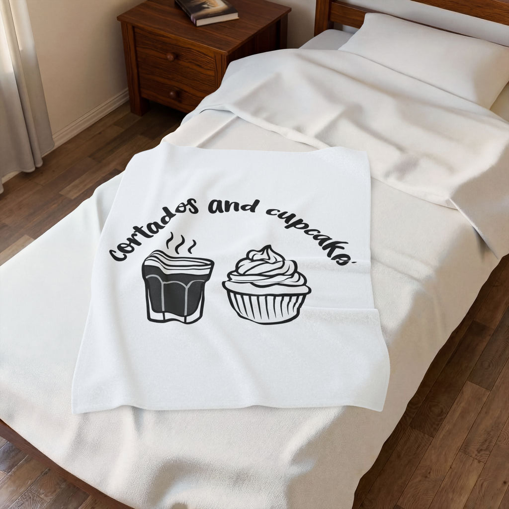 Latte Cupcake Blanket Coffee Pastry Gift Women Simple Blanket Cupcake Blanket Coffee Fan Minimalist Blanket Dessert Graphic Sketch Spiral Blanket