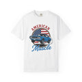 Muscle Car T-Shirt America Automotive Gift Women Vintage T-Shirt Hot Rod T-Shirt Patriot Enthusiast Classic T-Shirt Car Graphic Retro American Flag
