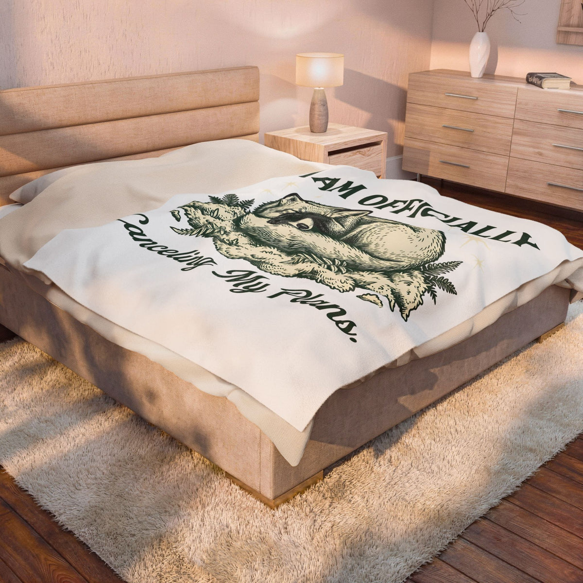 Resting Fox Funny Wildlife Gift Sketch Fox Humor Fan Drawing Retro Star Shapes Blanket