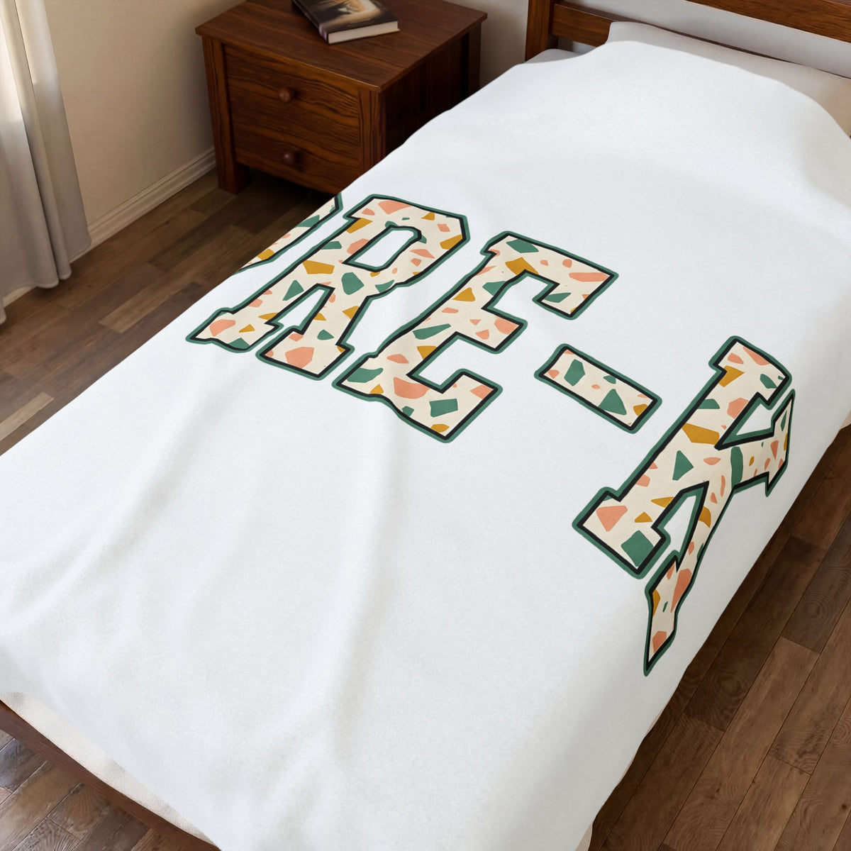 Terrazzo Letters Blanket Teacher Nursery Gift Women Cute Blanket Alphabet Blanket Educator Enthusiast Kawaii Blanket Classroom Graphic Old School
