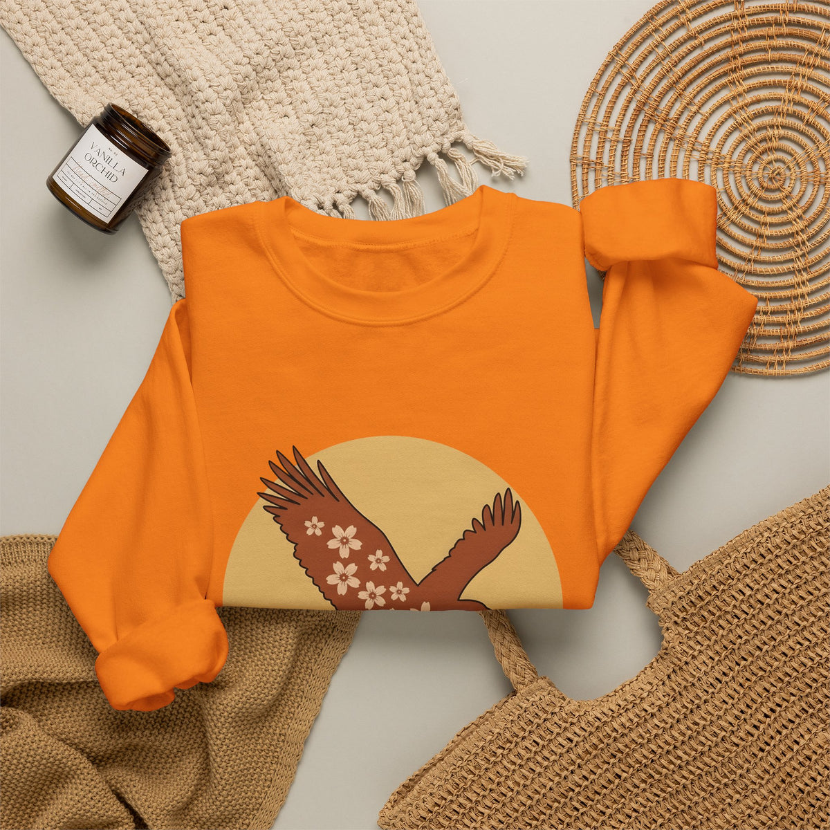 Floral Eagle Sweatshirt Boho Chic Nature Gift Women Boho Sweatshirt Bird Sweatshirt Bohemian Fan Tribal Graphic Sweatshirt Minimalist Mountains Sweatshirt