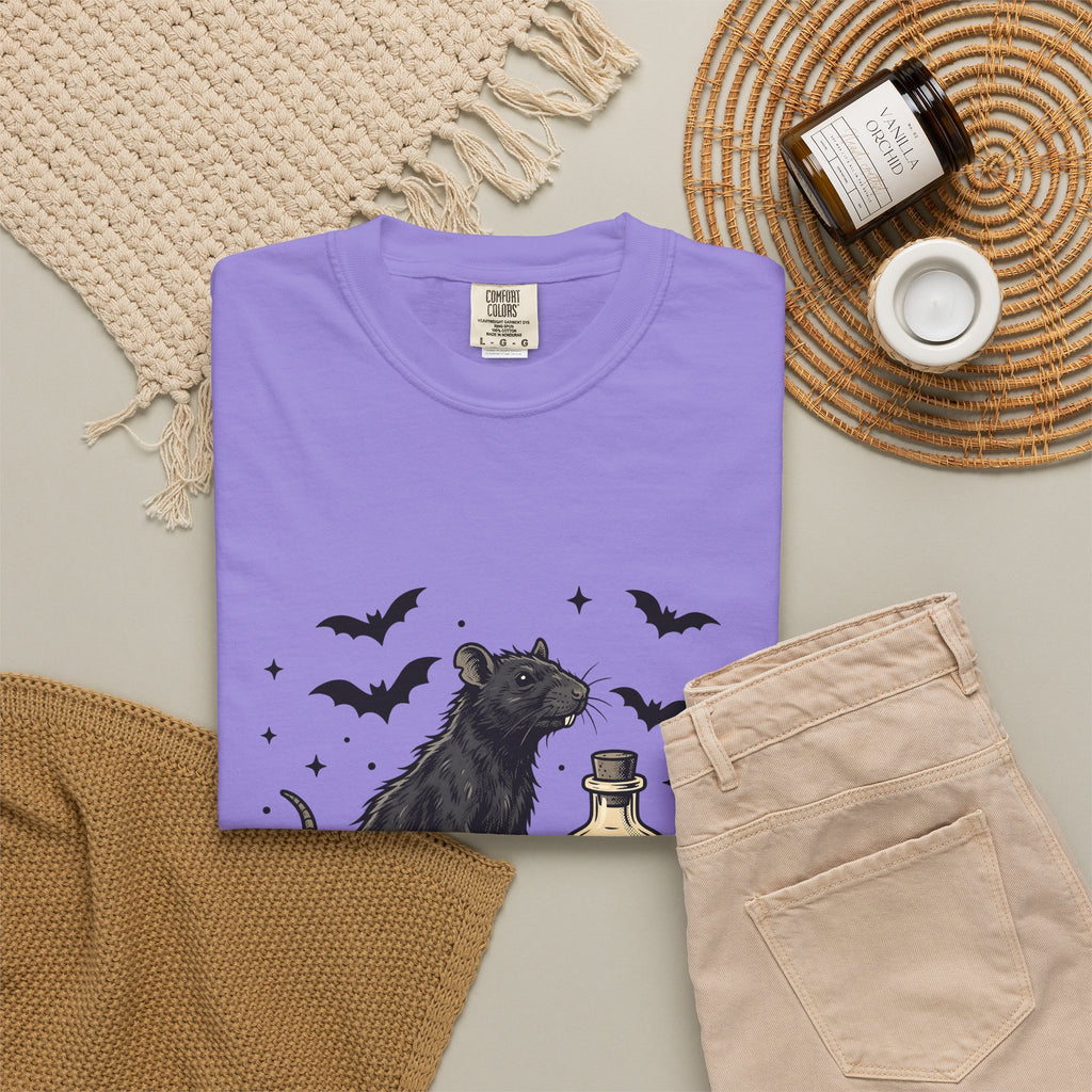 Rodent Brew T-Shirt Halloween Horror Gift Women Hand Drawn T-Shirt Mouse Brew T-Shirt Horror Fan Illustrated Graphic T-Shirt Macabre Skeletal Hand