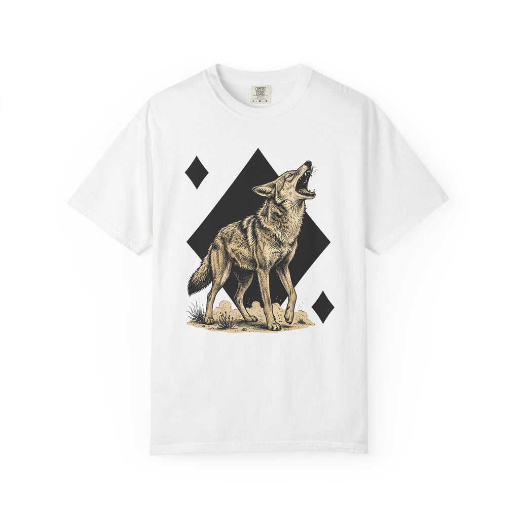 Howling Wolf T-Shirt Wolf Pets Gift Women Sketch T-Shirt Gray Wolf T-Shirt Wolf Fan Canine Graphic T-Shirt Hand Drawn Shape T-Shirt