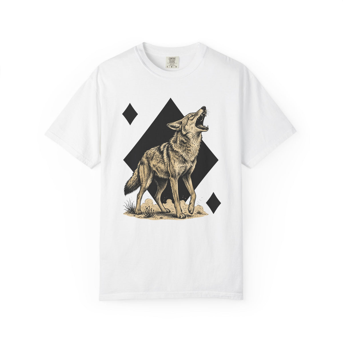 Howling Wolf T-Shirt Wolf Pets Gift Women Sketch T-Shirt Gray Wolf T-Shirt Wolf Fan Canine Graphic T-Shirt Hand Drawn Shape T-Shirt