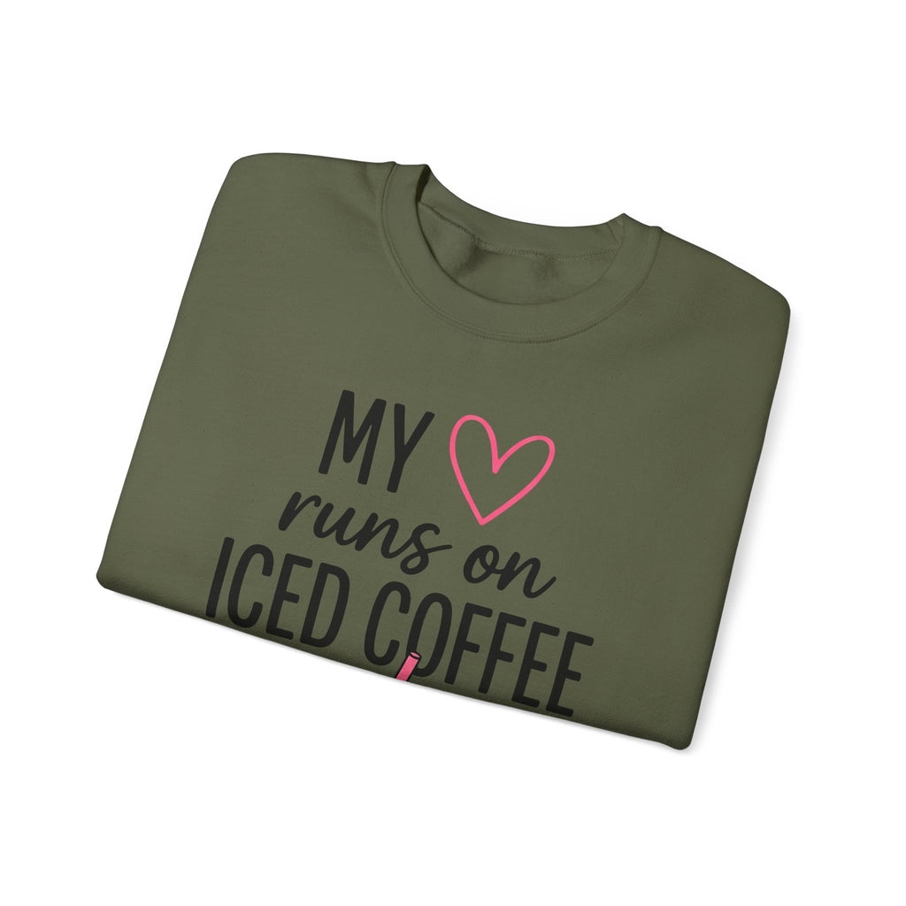 Cold Coffee Cup Sweatshirt Moms Espresso Gift Women Adorable Sweatshirt Coffee Sweatshirt Sweatshirt Mother Fan Coffee Sweatshirt Caffè Graphic Simple Love Symbol