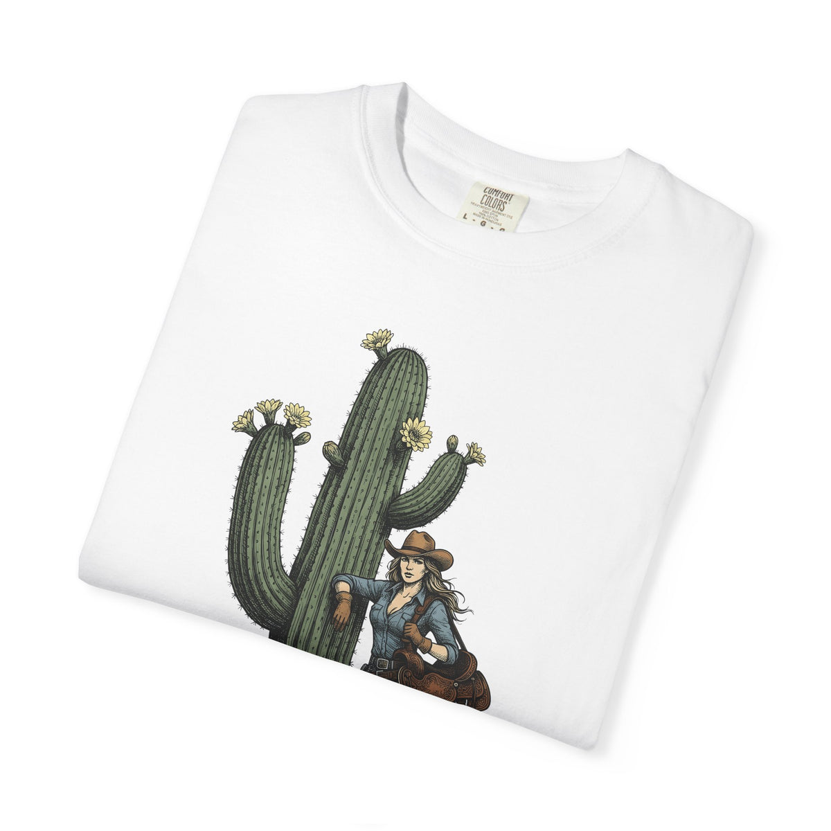 Cowgirl Cactus Cowgirl Ranch Gift Western Prickly Pear Cowboy Fan Rodeo Farm Vintage Saddle T-Shirt