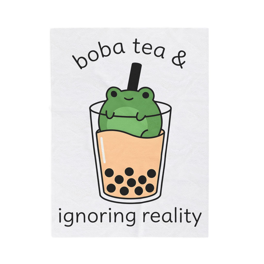 Frog Boba Drink Blanket Drinks Creatures Gift Women Sweet Blanket Boba Blanket Beverage Fan Toad Graphic Sleek Bubble Tea Blanket